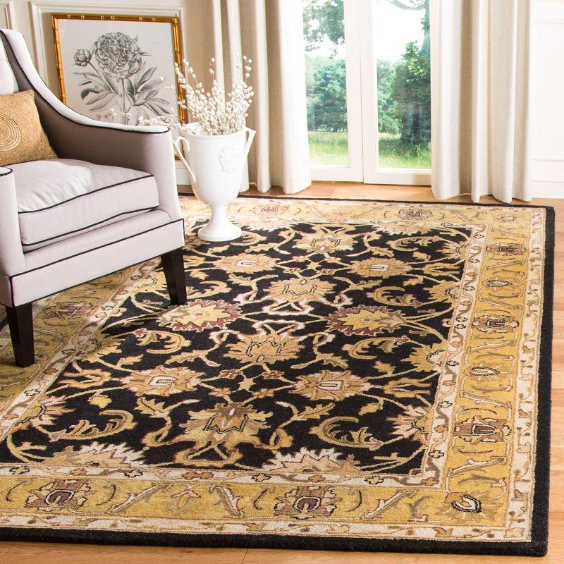 Elegant Noir 6' x 9' Hand-Tufted Black Wool Area Rug