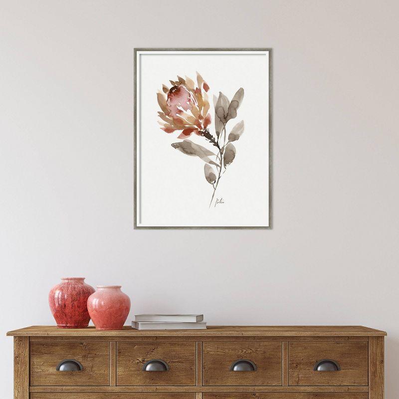 19" x 25" Wild King Protea by Sara Berrenson Wood Framed Wall Art Print - Amanti Art: Modern Botanical Lithograph, Hardwood Frame