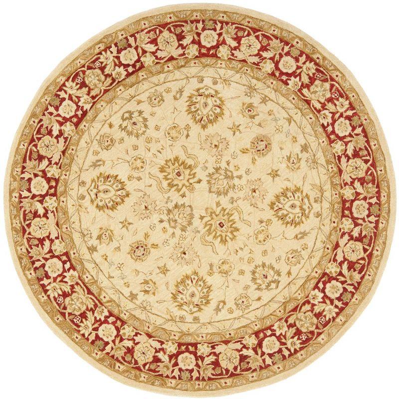 Anatolia AN522 Hand Tufted Indoor Area Rug - Ivory/Red - 8' Round - Safavieh