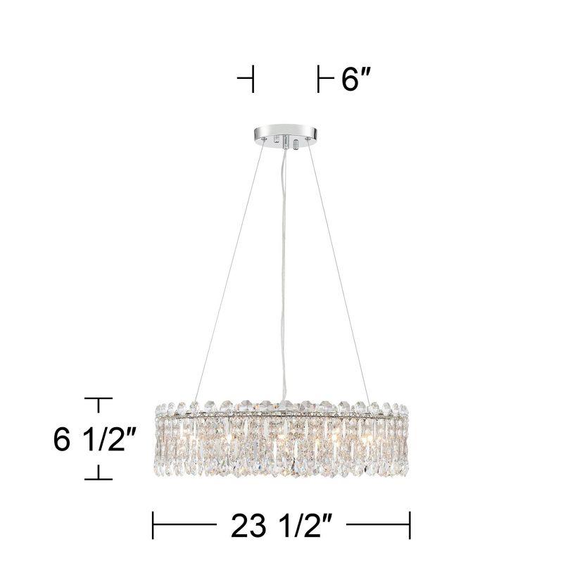 Alyssa Chrome Drum Chandelier with Crystal Accents 27" LED Light