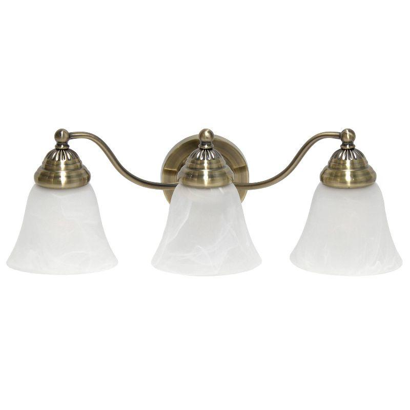 Traditional 3 Light Curved Metal Vanity Wall Light Fixture, ETL Listed - Lalia Home