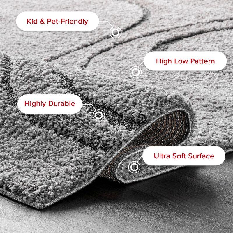 Nuloom Carolyn Abstract 10x14 Shag Indoor Area Rug for Living Room Bedroom Dining Room Nursery, Dark Grey