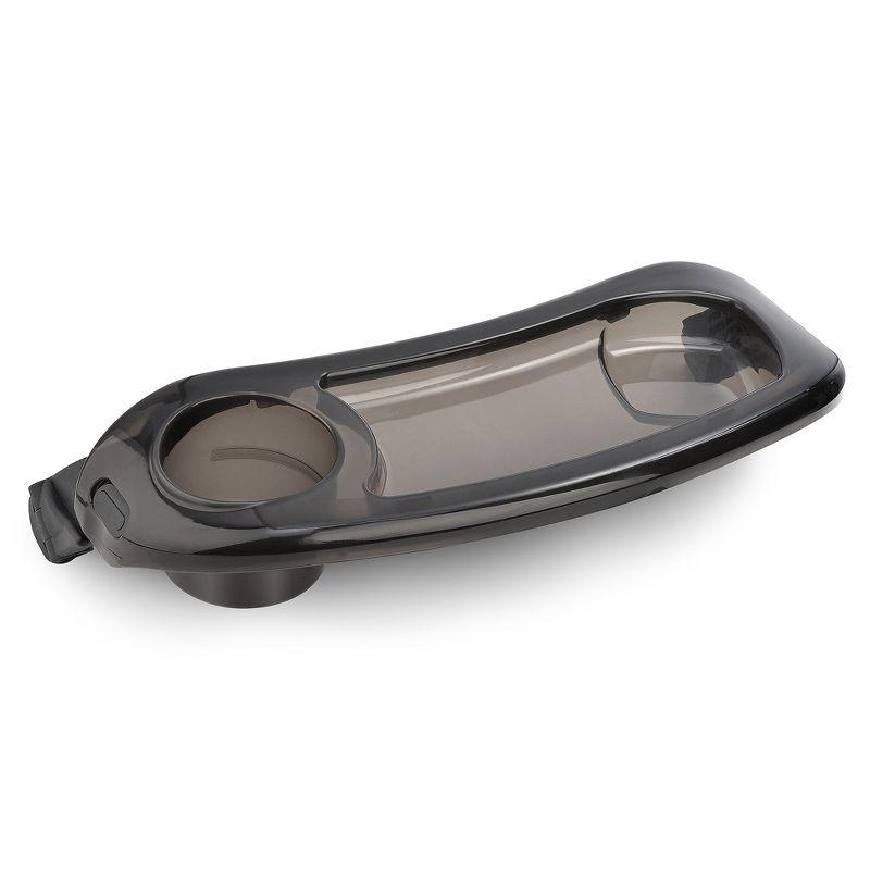 Graphite Swing-Open Snack Tray with Deep Cup Holder