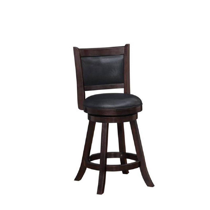 Merlot Leatherette 24" Swivel Wood Counter Stool