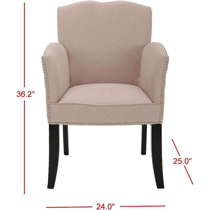 Rachel Arm Chair With Nail Head Trim - MCR4539 - Taupe - Safavieh Couture