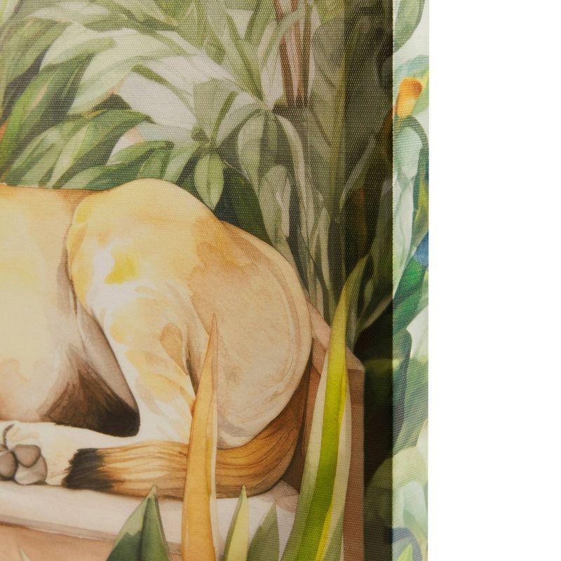 Madison Park 16"x20" Jungle Wild Regal Lion Print Canvas Natural Wall Art Lion Green