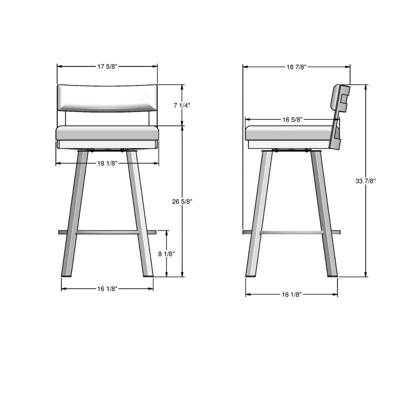 Amisco Travis Upholstered Counter Height Barstool Greige/Gray