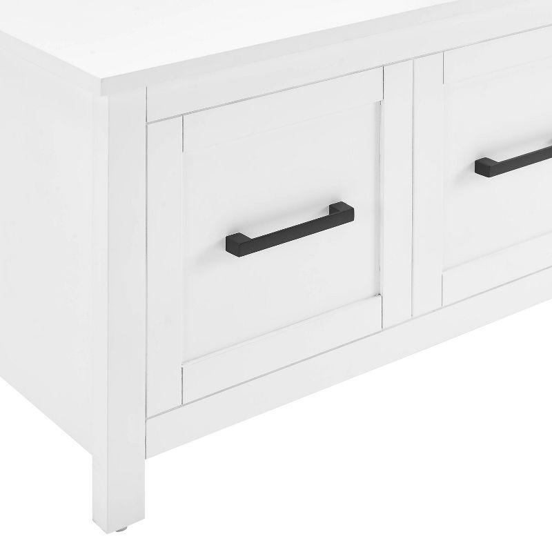 Kayce Hall Tree White - Crosley: Mudroom Storage Solution, Entryway Organizer with 4 Hooks, Veneer Finish