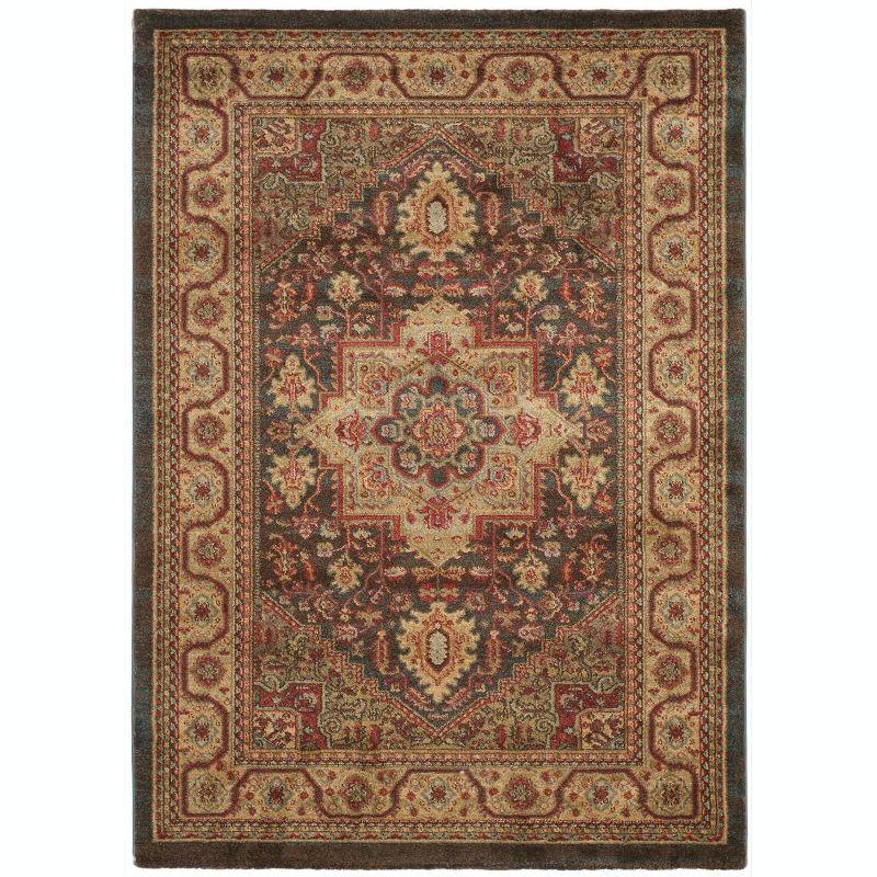 Mahal MAH656 Power Loomed Indoor Area Rug - Navy/Natural - 4'x5'7" - Safavieh.