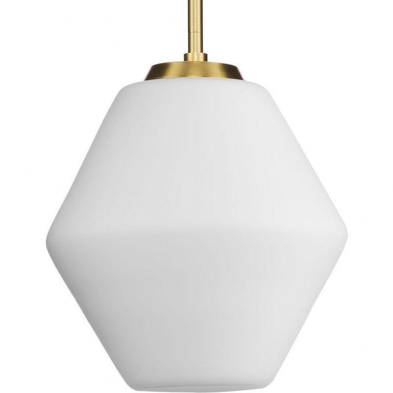 Progress Lighting Copeland 1-Light Pendant, Brushed Gold, Opal Glass Shade