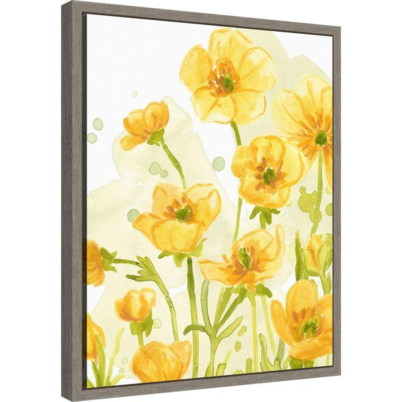 Amanti Art Sunshine Buttercup Meadow IV by June Erica Vess Canvas Wall Art Print Framed 16 x 20-in.