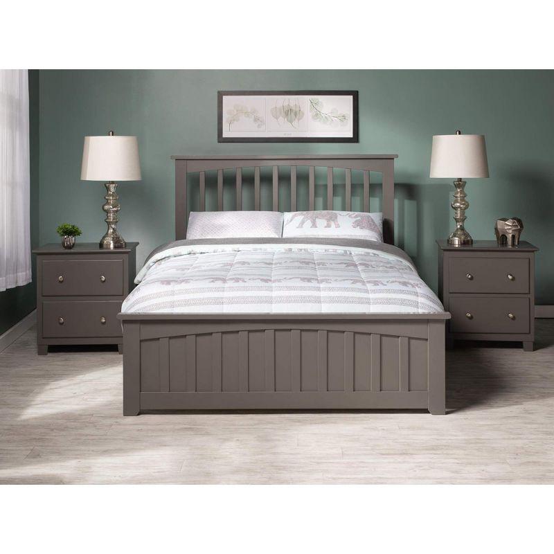 Mission Low Profile Solid Wood Platform Bed with Matching Footboard