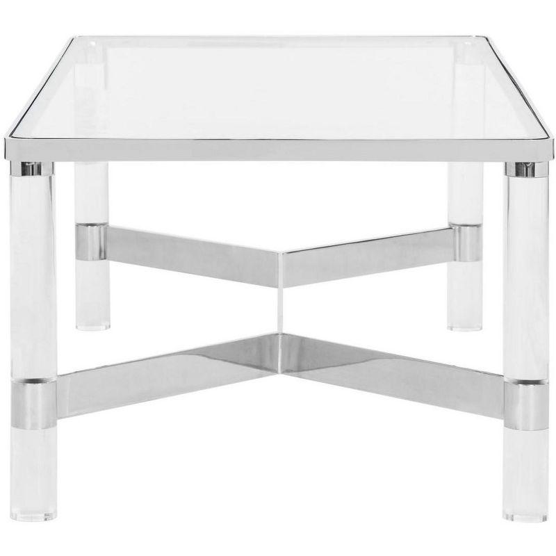 Transitional Suzanna 47'' Silver Acrylic Rectangular Coffee Table