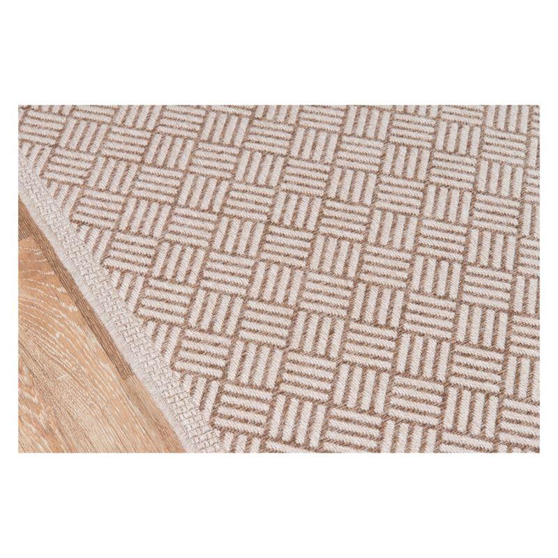 5'x7'6" Geometric Loomed Area Rug Tan - Momeni: Contemporary Indoor/Outdoor Low Pile, Machine Made, Polypropylene