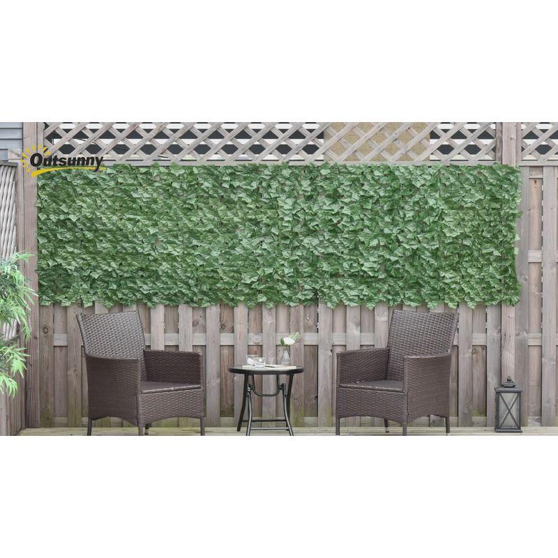 Outsunny 3 ft. H x 10 ft. W Artificial Faux Hedge Leaf Ivy Vine Mesh Privacy Screen