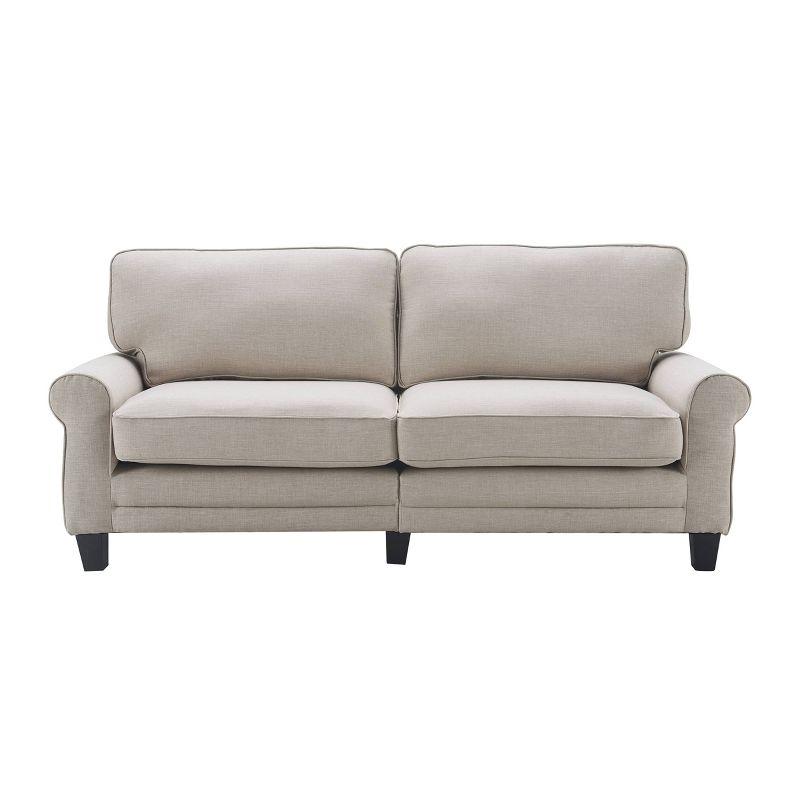 Serta Copenhagen 78" Rolled Arm Sofa, Easy Care Fabric, Soft Pillow Back, Pocket Coil Seat Cushions
