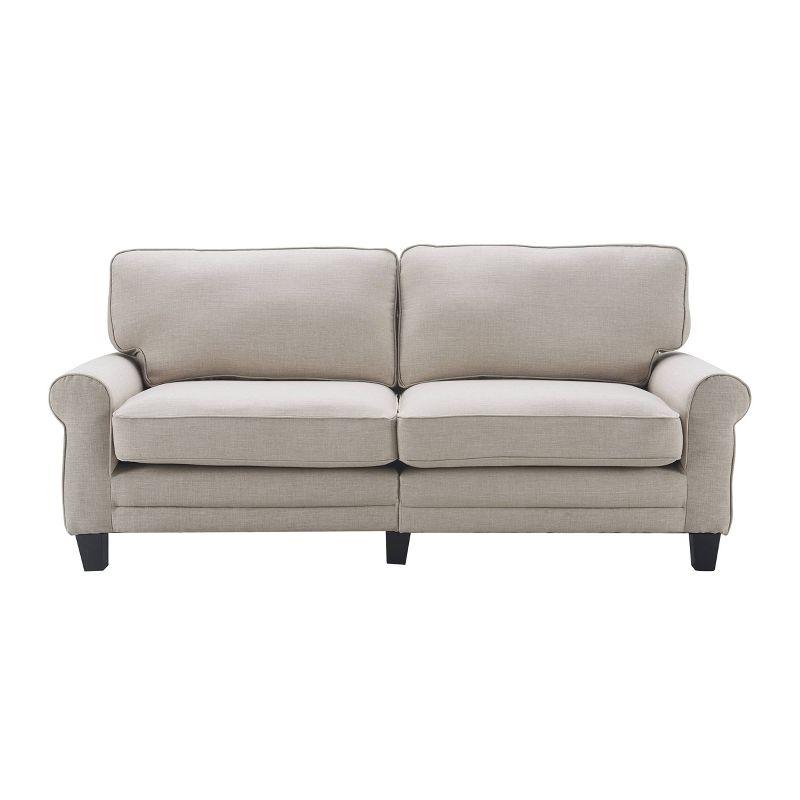 Serta Copenhagen 78" Sofa Couch for Two People with Pillowed Back Cushions and Rounded Arms