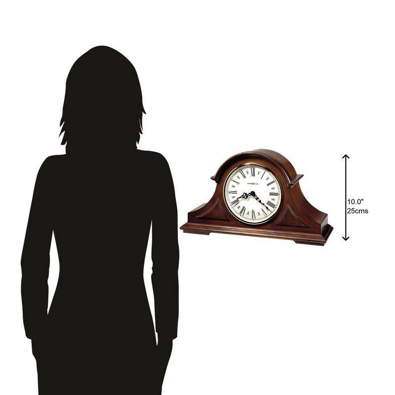 Burton II Traditional Roman Numeral Quartz Movement / Crystal Tabletop Clock in Windsor Cherry