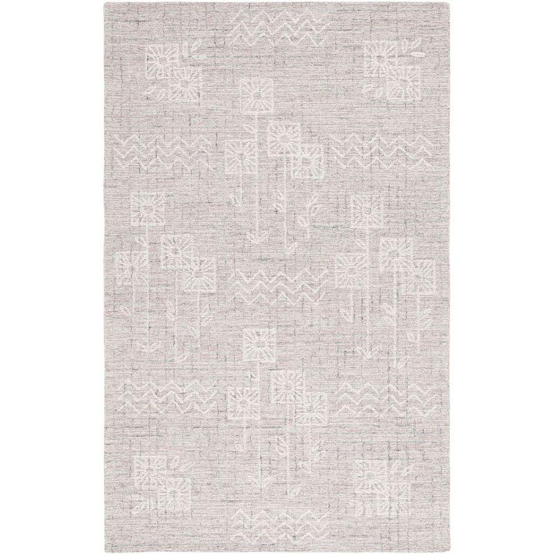 Beige Ivory Hand-Tufted Wool Rectangular Rug 8' x 10'