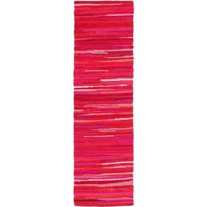 Rag Runner Rug RAR130 Hand Woven Runner Rug - Red/Multi - 2'3"x8' - Safavieh.