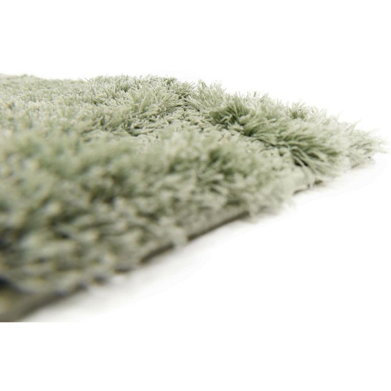 Unique Loom Floral Shag Collection Area Rug - Carved (5' 1" x 8' Rectangle Green)