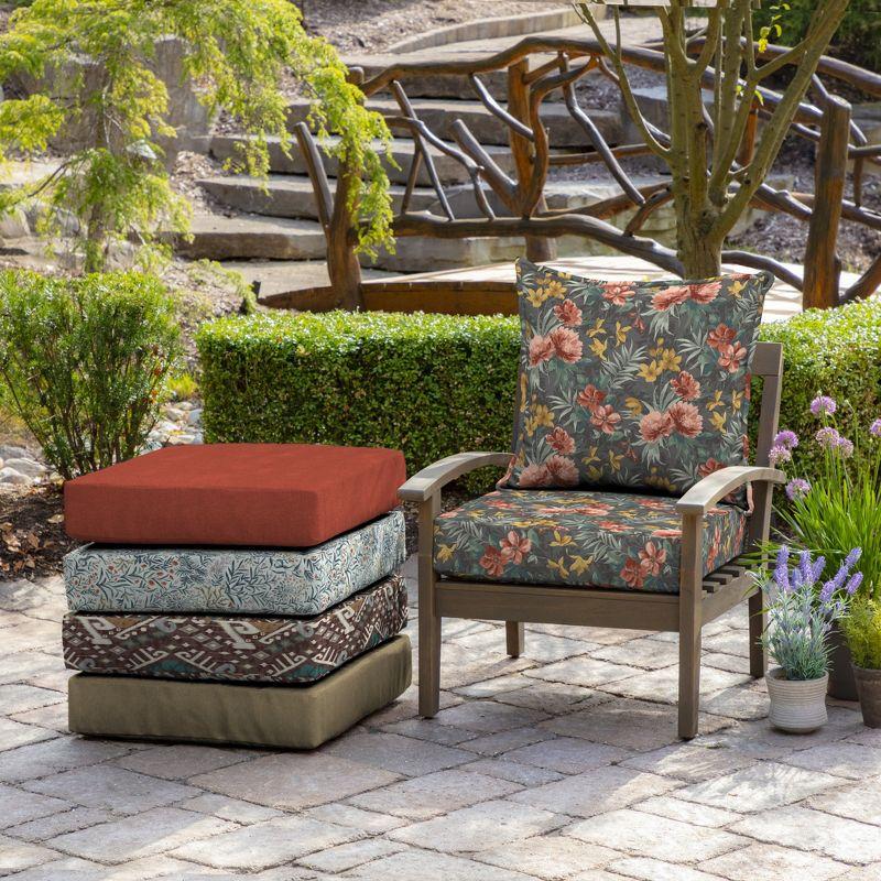 Phoebe Grey Floral Outdoor Deep Seat Cushion Set