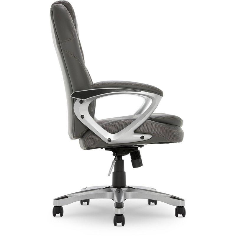 Amplify Executive Mesh Office Chair Seamless Light Gray - Serta: Ergonomic with Fixed Arms & Casters, Adjustable Height