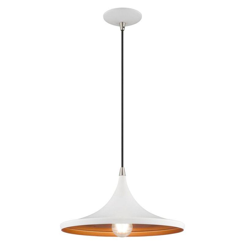 Livex Lighting Metal Shade 1 - Light Chandelier in  White