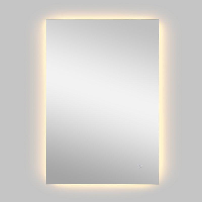 Nora 38" x 26" Rectangular Frameless Anti-Fog Aluminum Back-lit Tri-color LED Bathroom Vanity Mirror with Smart Touch Control - JONATHAN Y