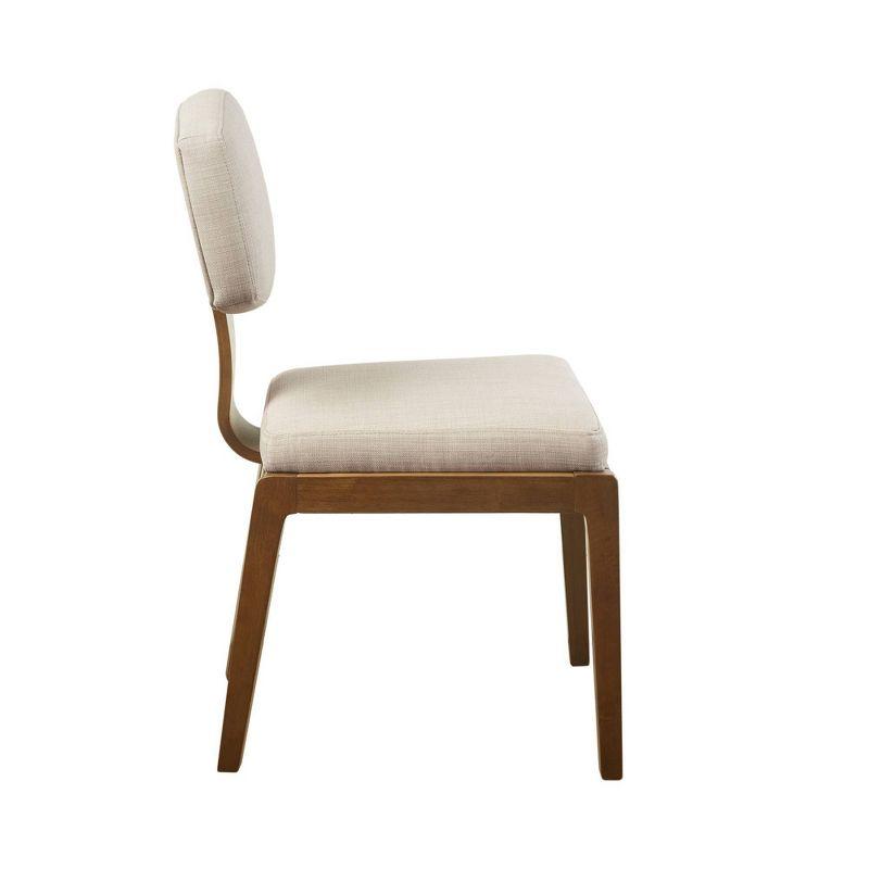 Ink+Ivy Set of 2 Lemmy Armless Upholstered Dining Chairs Tan: Contemporary Style, Polyester, Wood Legs