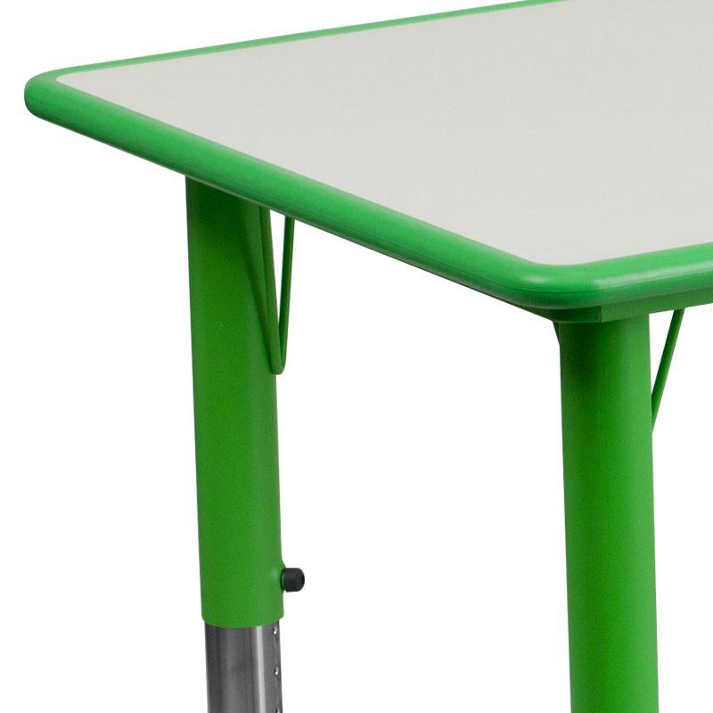 Flash Furniture 23.625"W x 47.25"L Rectangular Plastic Height Adjustable Activity Table