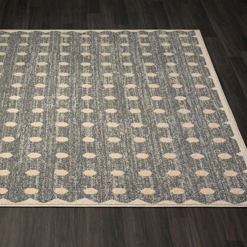 Aldwyn Geometric Machine Woven Polypropylene Area Rug in Anthracite