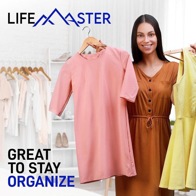 Lifemaster Tough Long Lasting Solid Maple Wooden Clothes Hangers