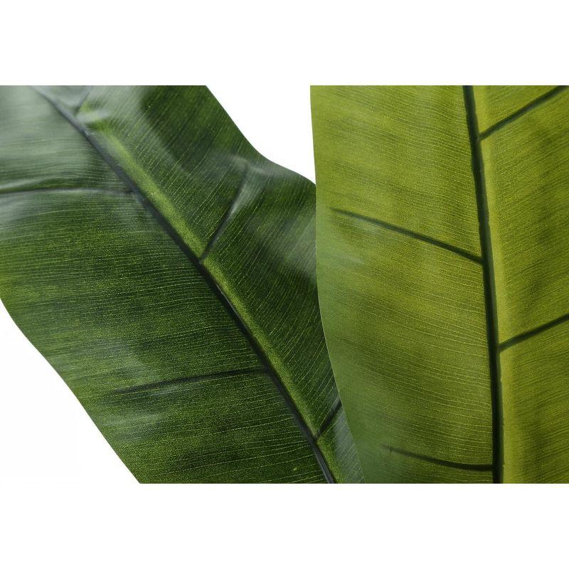 Monarch Specialties Artificial Plant 55 inch Tall Banana Tree Indoor Faux Fake Floor Greenery Potted Real Touch Decorative Green Leaves Black Pot