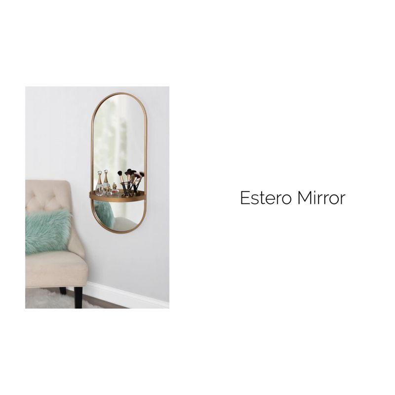Lumi Metal Flat Mirror with Shelves