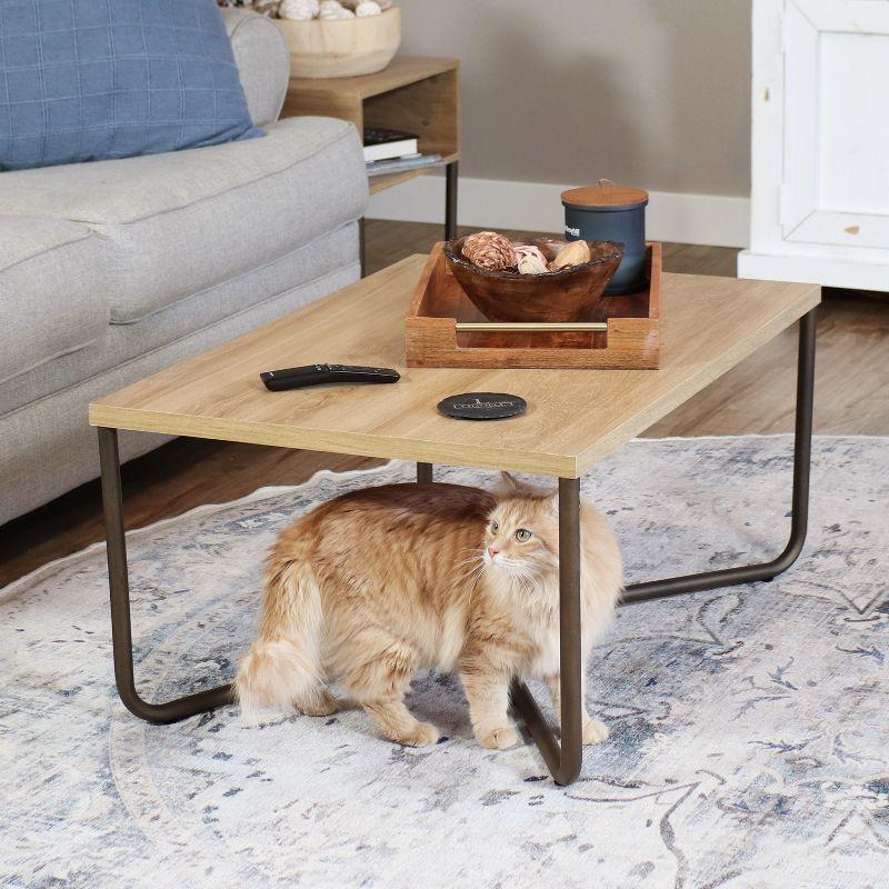 Sunnydaze Indoor MDP Cross Legs Coffee Table - MDP Construction - Brown