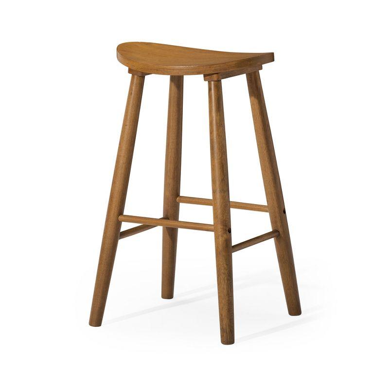 Maven Lane Luna Backless Modern Dining Kitchen Stool with Narrow Saddle Seat, Set of 3