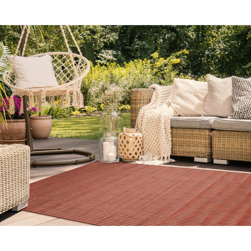 Liora Manne Carmel Texture Stripe Indoor/Outdoor Area Rug Chili 6'6" x 9'4"