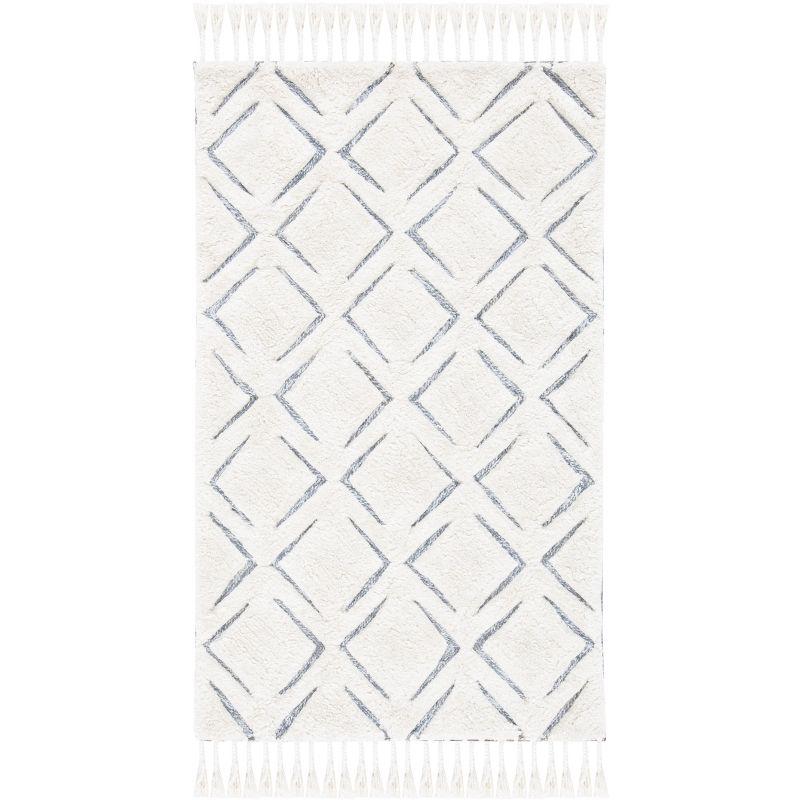 Sahara SAH454 Hand Tufted Indoor Accent Rug - Ivory/Grey - 3'x5' - Safavieh