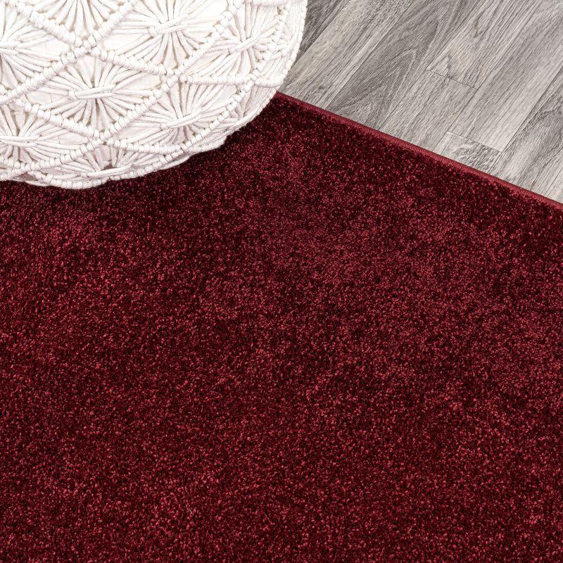 3'x5'Oval  Haze Solid Low-Pile, Dark Red - JONATHAN Y