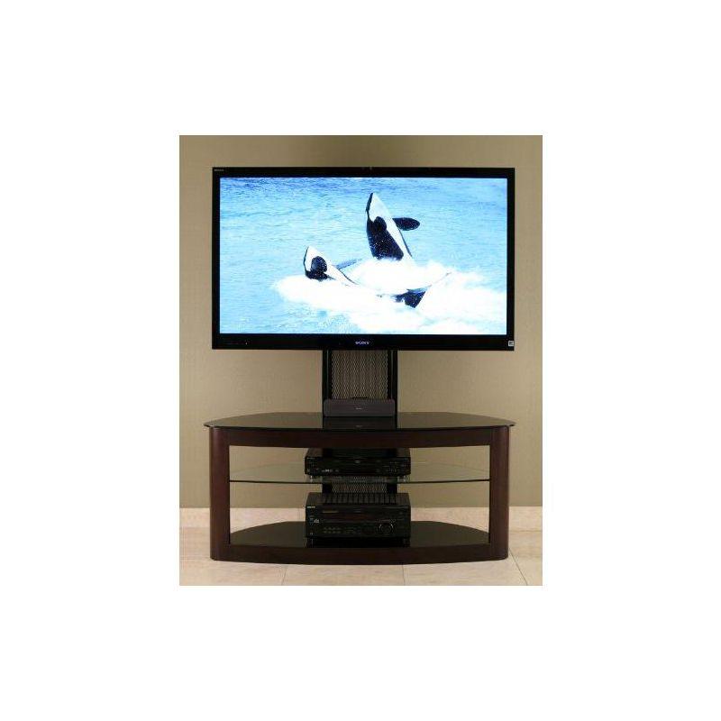 TransDeco Flat panel TV mounting system w/ 3 AV shelves for up to 80Inch plasma or LCD/LED TVs - Espresso