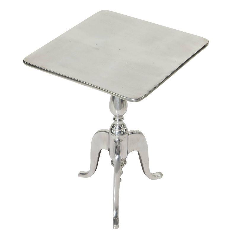 Traditional Aluminum Square Accent Table Silver - Olivia & May