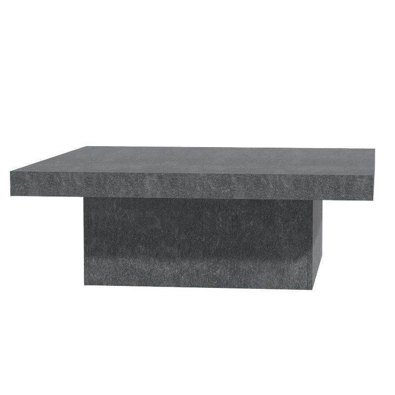 Galano Carmelo 35.4 in Square Wood Top Coffee Table in Concrete Gray, Cement Gray