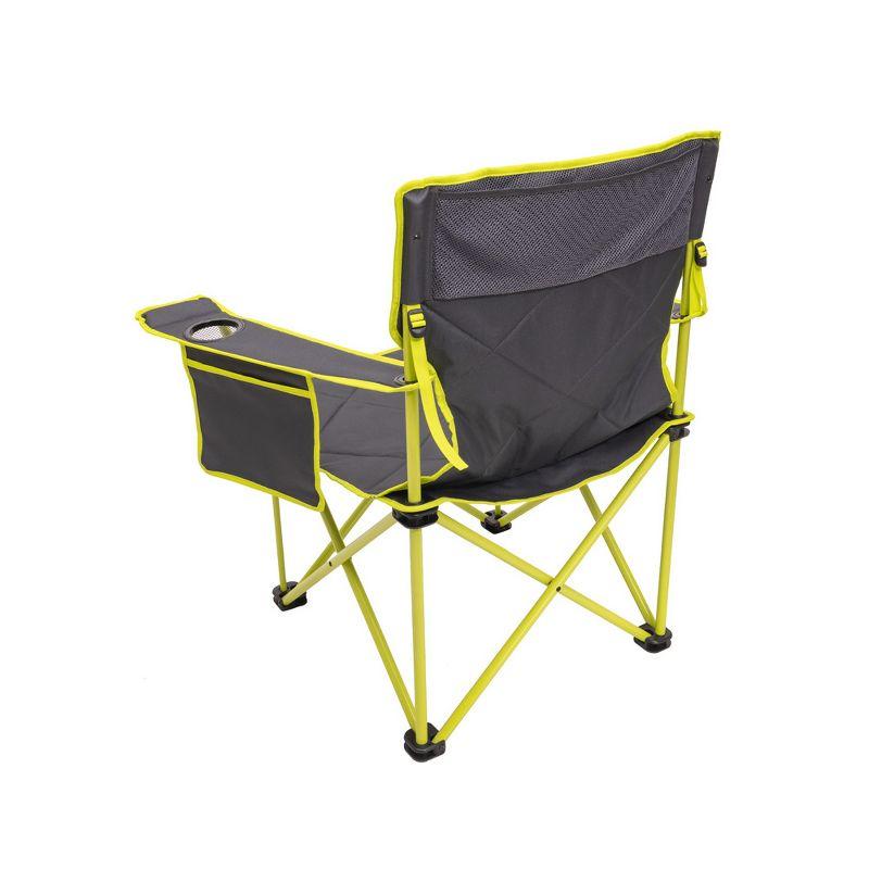 Charcoal and Citrus Steel Frame Camping Chair with Arms