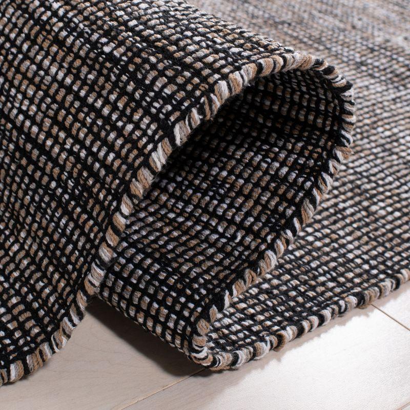 Montauk Black Handwoven Cotton Flat Woven Area Rug