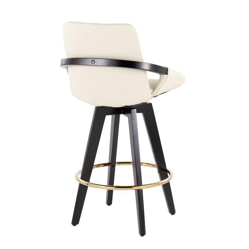 Set of 2 Cosmo PU Leather/Metal/Wood Counter Height Barstools Black - LumiSource