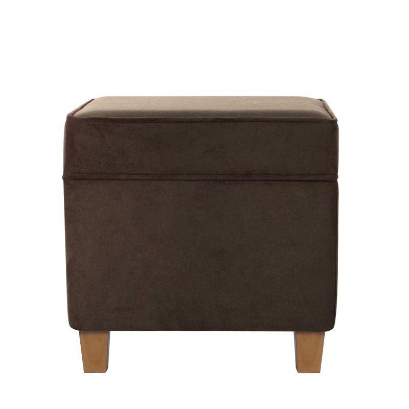 Cole Classics Square Storage Ottoman with Lift Off Top Chocolate Brown Velvet - HomePop