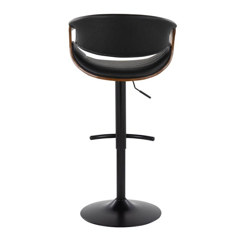 Swivel Upholstered Adjustable Height Counter Stool with Metal Frame