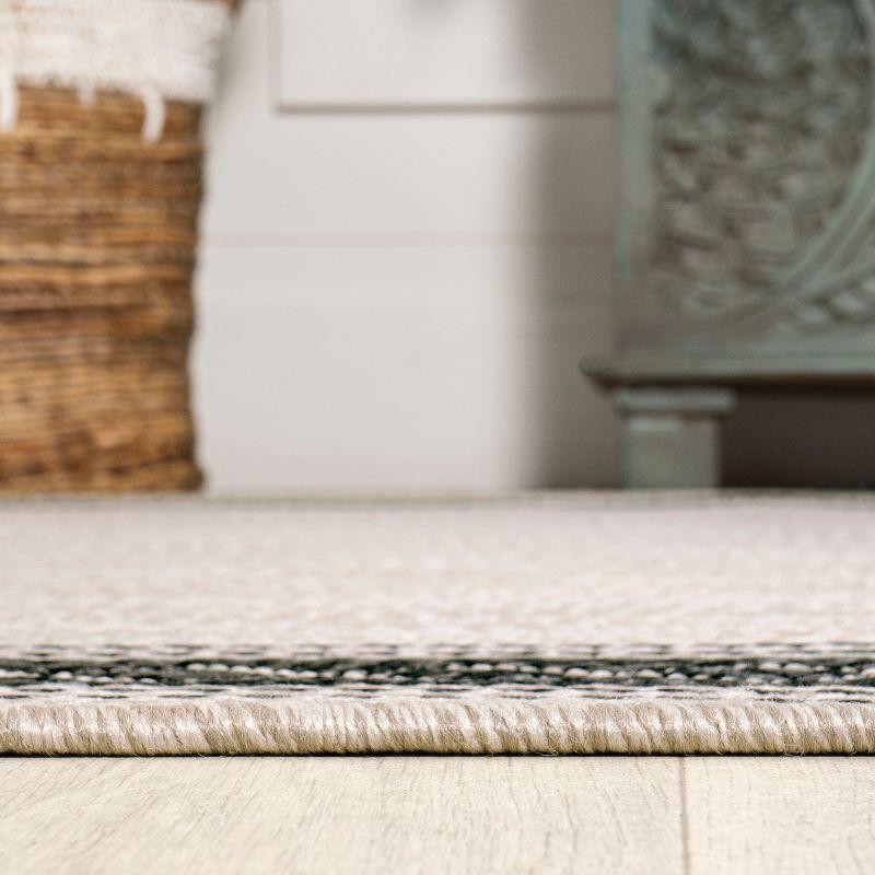 3' x 5' Lucia Classic Diamond Border Indoor/Outdoor Area Rug, Cream/Black - JONATHAN Y