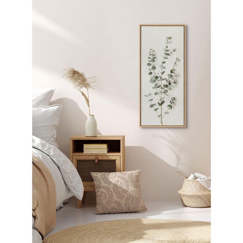 Kate and Laurel Sylvie Eucalyptus Botanical I Framed Canvas by The Creative Bunch Studio, 18x40, Natural